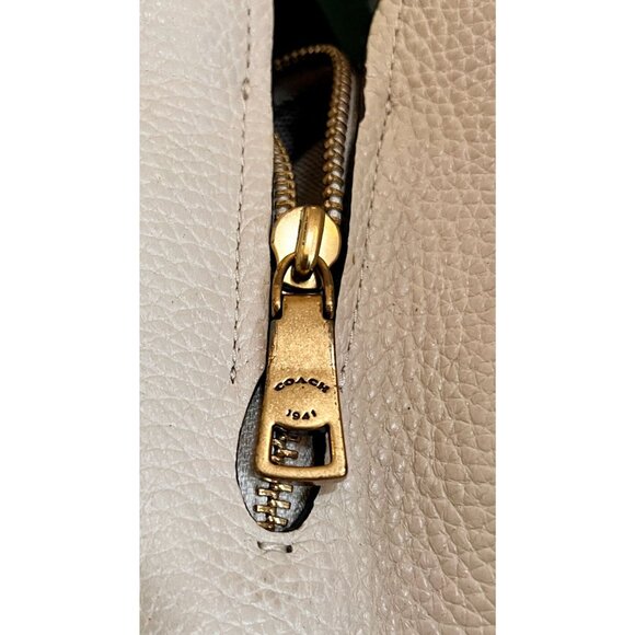 Coach Soft Pebbled White and Tan Harmony Hobo Handbag - Picture 5 of 15